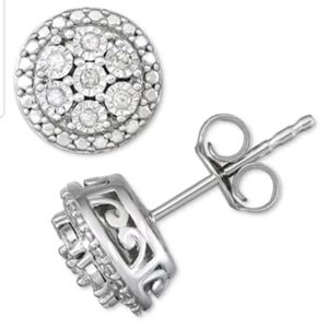 Diamond cluster stud earrings